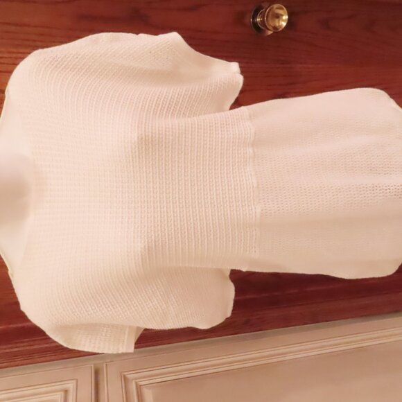 White Handpainted Shabby Chic Wood Serving Tray Rose Floral Handle cut out 17.5" - Picture 6 of 6